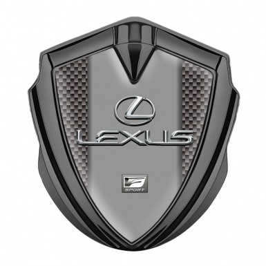 Lexus Metal Domed Emblem Graphite Grey Carbon Classic Chrome Logo