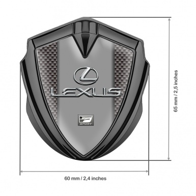 Lexus Metal Domed Emblem Graphite Grey Carbon Classic Chrome Logo