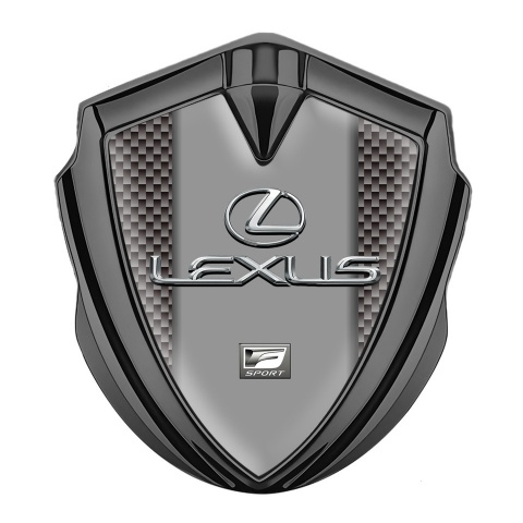 Lexus Metal Domed Emblem Graphite Grey Carbon Classic Chrome Logo