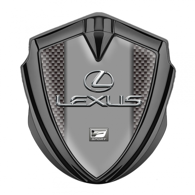 Lexus Metal Domed Emblem Graphite Grey Carbon Classic Chrome Logo