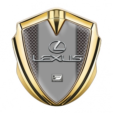 Lexus Metal Domed Emblem Gold Grey Carbon Classic Chrome Logo