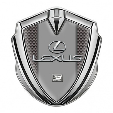 Lexus Metal Domed Emblem Silver Grey Carbon Classic Chrome Logo