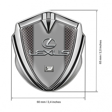 Lexus Metal Domed Emblem Silver Grey Carbon Classic Chrome Logo