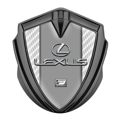 Lexus Badge Self Adhesive Graphite White Carbon Classic Chrome Logo