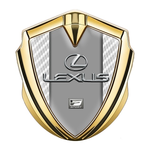 Lexus Badge Self Adhesive Gold White Carbon Classic Chrome Logo