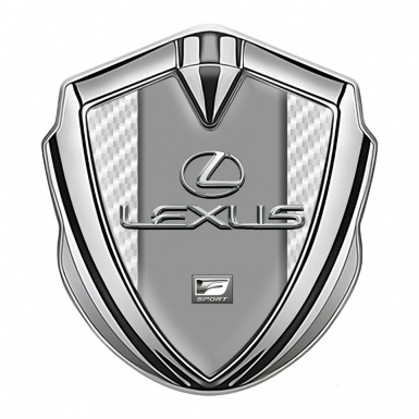 Lexus Badge Self Adhesive Silver White Carbon Classic Chrome Logo