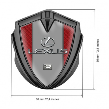 Lexus Emblem Fender Badge Graphite Red Carbon Classic Chrome Logo