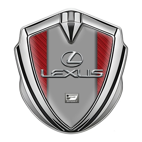 Lexus Emblem Fender Badge Silver White Carbon Classic Chrome Logo