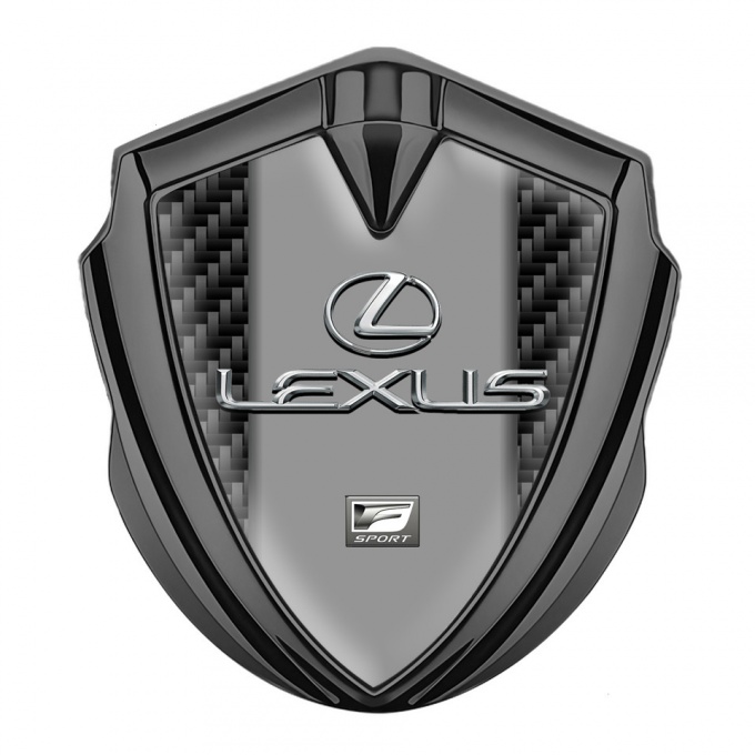 Lexus Fender Emblem Badge Graphite Black Carbon Classic Chrome Logo
