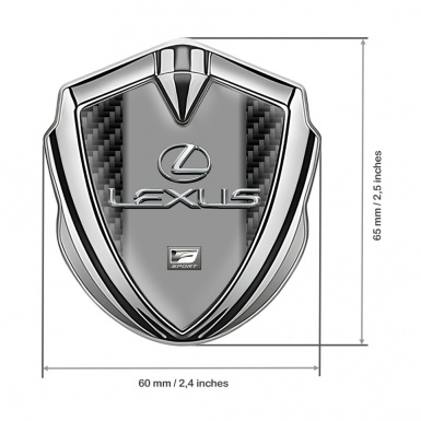Lexus Fender Emblem Badge Silver Black Carbon Classic Chrome Logo
