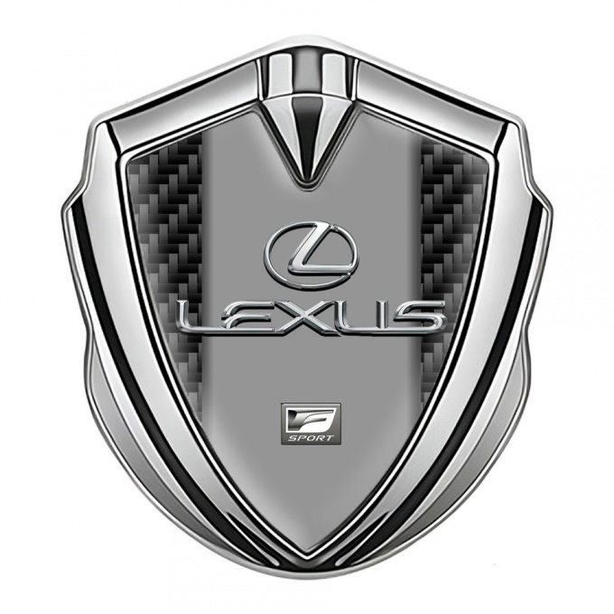 Lexus Fender Emblem Badge Silver Black Carbon Classic Chrome Logo