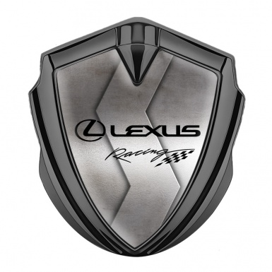 Lexus Emblem Trunk Badge Graphite Cut Metal Classic Chrome Logo