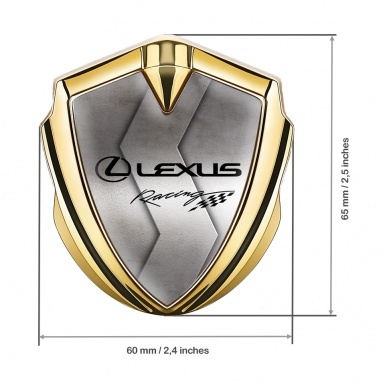 Lexus Emblem Trunk Badge Gold Cut Metal Classic Chrome Logo