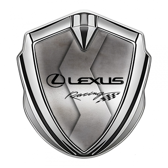Lexus Emblem Trunk Badge Silver Cut Metal Classic Chrome Logo