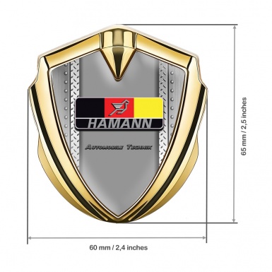 Hamann Emblem Fender Badge Gold Bolted Frame German Motif