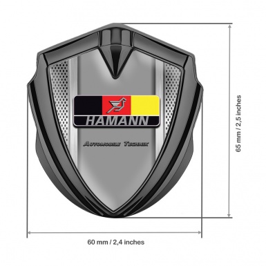 Hamann Metal Emblem Self Adhesive Graphite Steel Frame German Motif