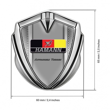 Hamann Metal Emblem Self Adhesive Silver Steel Frame German Motif