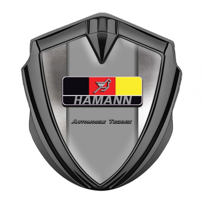 Hamann Fender Emblem Badge Graphite Polished Metal German Motif