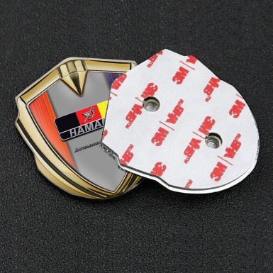 Hamann Emblem Self Adhesive Gold Color Gradient German Motif