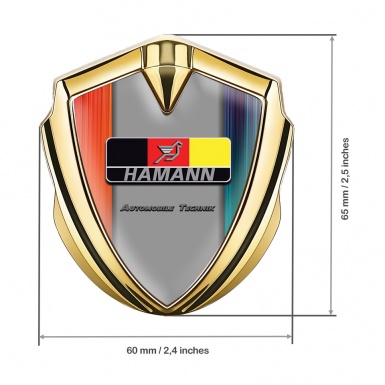 Hamann Emblem Self Adhesive Gold Color Gradient German Motif