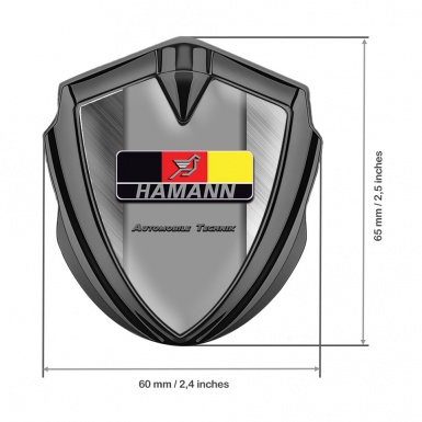 Hamann Domed Emblem Badge Graphite Brushed Aluminum German Motif