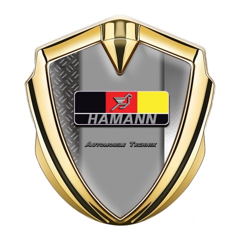 Hamann Emblem Ornament Gold Treadplate Frame German Motif