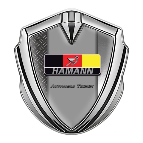 Hamann Emblem Ornament Silver Treadplate Frame German Motif