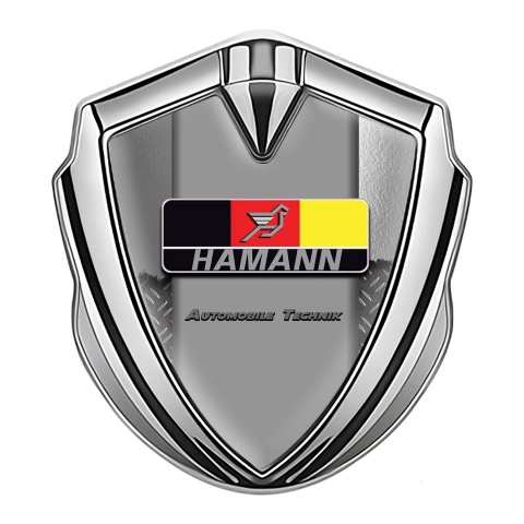 Hamann Bodyside Domed Emblem Silver Torn Metal German Motif