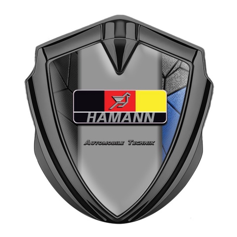 Hamann Emblem Metal Badge Graphite Blue Mosaic German Motif