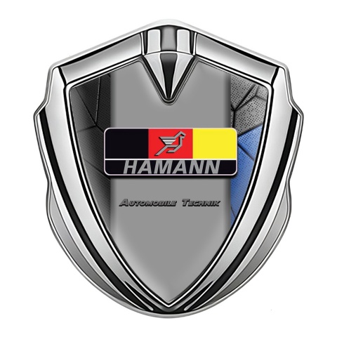 Hamann Emblem Metal Badge Silver Blue Mosaic German Motif