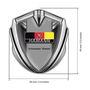 Hamann Emblem Auto Zeichen Silbertonfarbe Perforierter Basis mit Deutsch Motiv