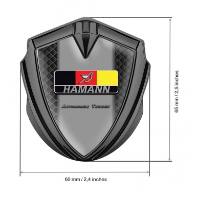 Hamann Selbstklebendes Metallaufkleber Emblem Graphit Tonfarbe Dunkles Mesh mit Deutsch Motiv  