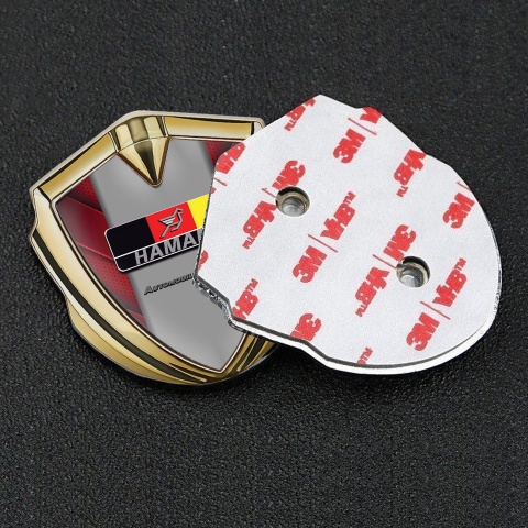 Hamann Emblem Badge Self Adhesive Gold Red Hex German Motif