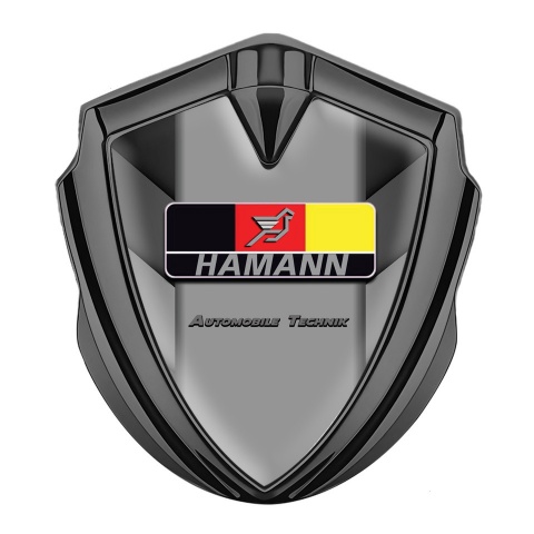 Hamann Fender Emblem Badge Graphite Greyscale Pattern German Motif