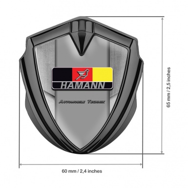 Hamann Emblem Auto Zeichen Graphit Tonfarbe Steinplatte Effekt mit Deutsch Motiv 