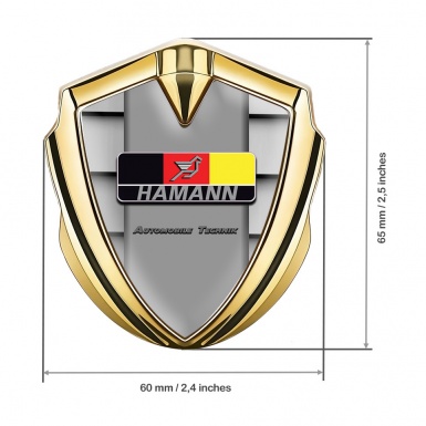 Hamann Emblem Abzeichen Goldtonfarbe Auto Gitter mit Deutsch Motiv