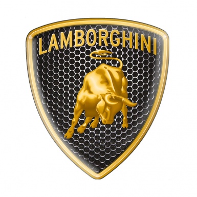 Lamborghini Emblem Silicone Sticker Steel Mesh Edition