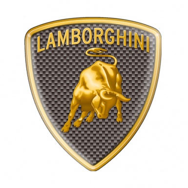 Lamborghini Emblem Silicone Sticker Steel Carbon Edition
