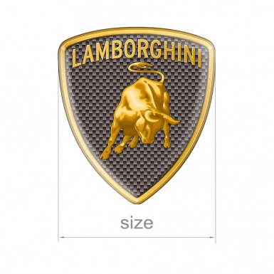 Lamborghini Emblem Silicone Sticker Steel Carbon Edition