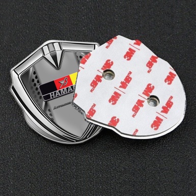 Hamann 3d Emblem Badge Silver Metal Pattern German Motif