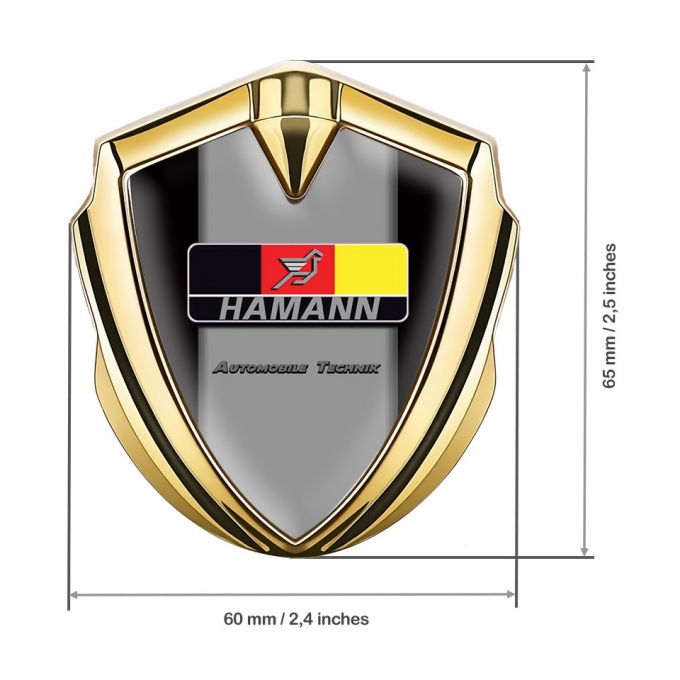 Hamann Silicon Emblem Gold Black Grey Base German Motif | Metal Emblems ...