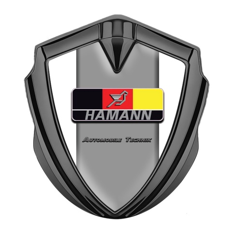 Hamann Emblem Car Badge Graphite White Grey Base German Motif