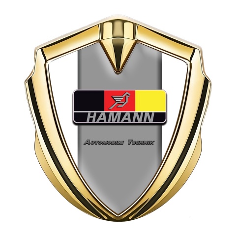 Hamann Emblem Car Badge Gold White Grey Base German Motif