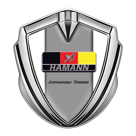 Hamann Emblem Car Badge Silver White Grey Base German Motif