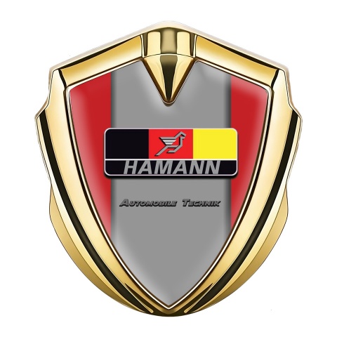 Hamann Emblem Auto Zeichen Goldtonfarbe Rote Grau Basis Stil