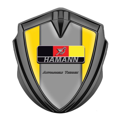 Hamann Badge Self Adhesive Graphite Yellow Grey Base German Motif