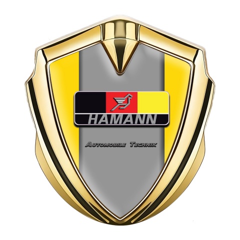 Hamann Badge Self Adhesive Gold Yellow Grey Base German Motif