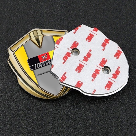 Hamann Badge Self Adhesive Gold Yellow Grey Base German Motif