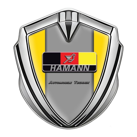 Hamann Badge Self Adhesive Silver Yellow Grey Base German Motif