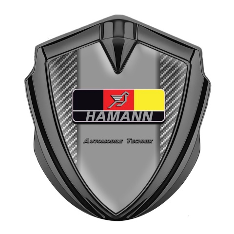 Hamann Emblem Badge Self Adhesive Graphite Light Carbon German Motif